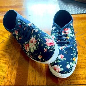Blue Floral Womens Shoes